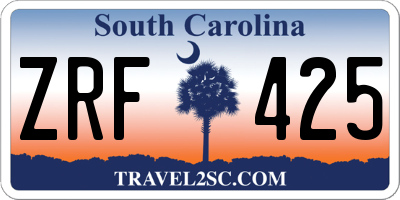 SC license plate ZRF425