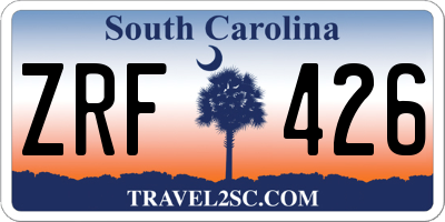 SC license plate ZRF426