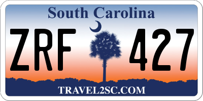 SC license plate ZRF427