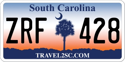 SC license plate ZRF428