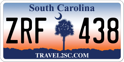 SC license plate ZRF438