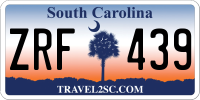 SC license plate ZRF439