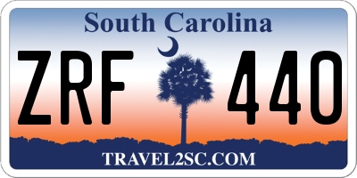 SC license plate ZRF440