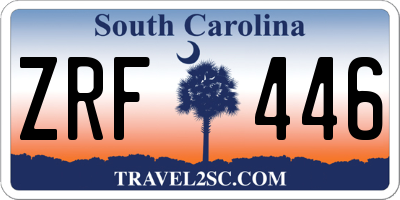 SC license plate ZRF446