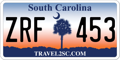 SC license plate ZRF453