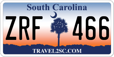 SC license plate ZRF466