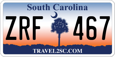 SC license plate ZRF467