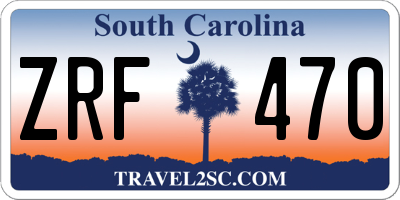 SC license plate ZRF470