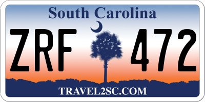 SC license plate ZRF472