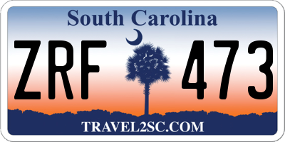 SC license plate ZRF473