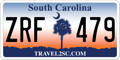 SC license plate ZRF479