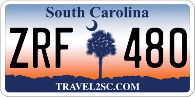 SC license plate ZRF480