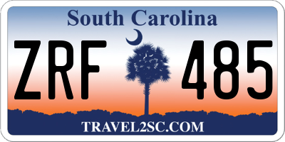 SC license plate ZRF485