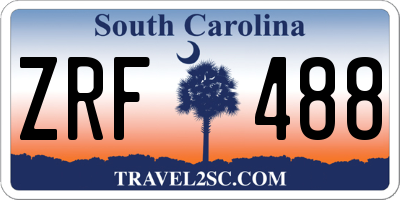 SC license plate ZRF488