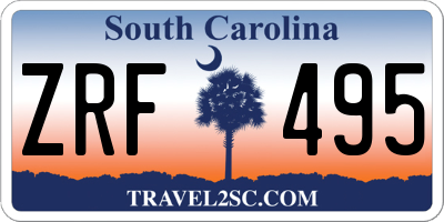 SC license plate ZRF495