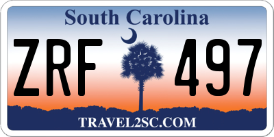 SC license plate ZRF497