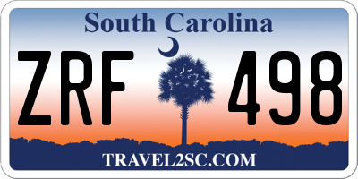 SC license plate ZRF498