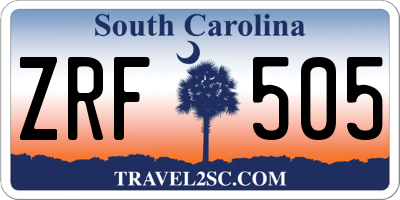 SC license plate ZRF505