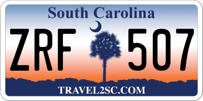 SC license plate ZRF507