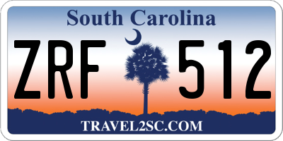 SC license plate ZRF512
