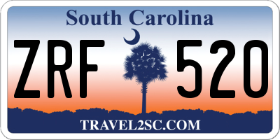 SC license plate ZRF520