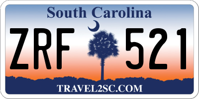 SC license plate ZRF521