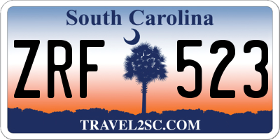 SC license plate ZRF523