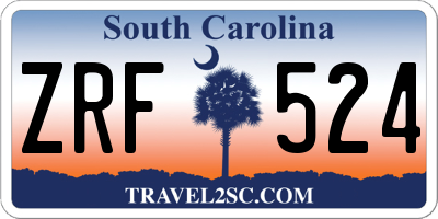 SC license plate ZRF524