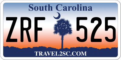 SC license plate ZRF525