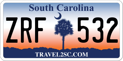 SC license plate ZRF532