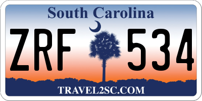 SC license plate ZRF534