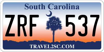 SC license plate ZRF537