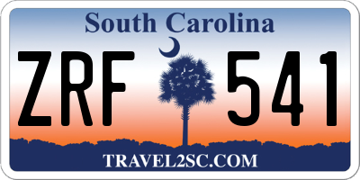SC license plate ZRF541