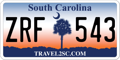 SC license plate ZRF543