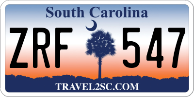 SC license plate ZRF547