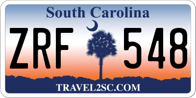 SC license plate ZRF548