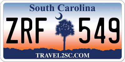 SC license plate ZRF549