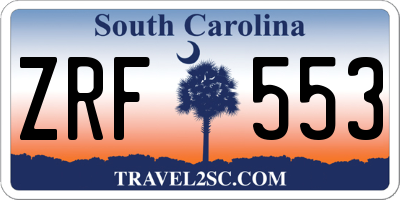 SC license plate ZRF553