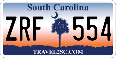 SC license plate ZRF554