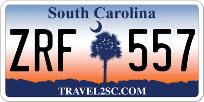 SC license plate ZRF557