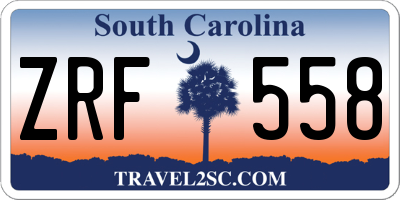 SC license plate ZRF558