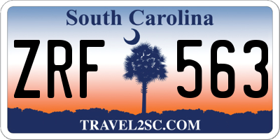 SC license plate ZRF563