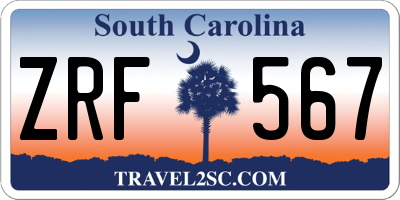 SC license plate ZRF567