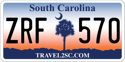 SC license plate ZRF570