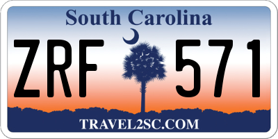 SC license plate ZRF571