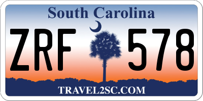 SC license plate ZRF578