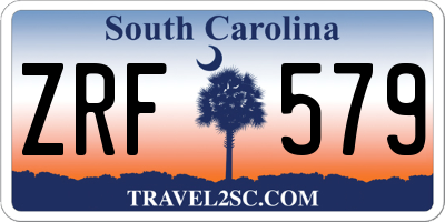 SC license plate ZRF579