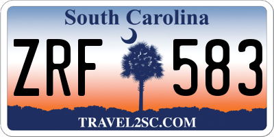 SC license plate ZRF583