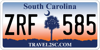 SC license plate ZRF585