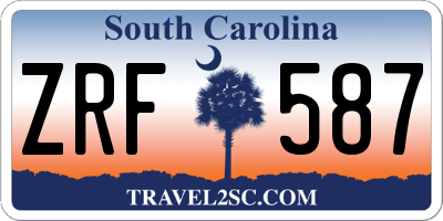 SC license plate ZRF587
